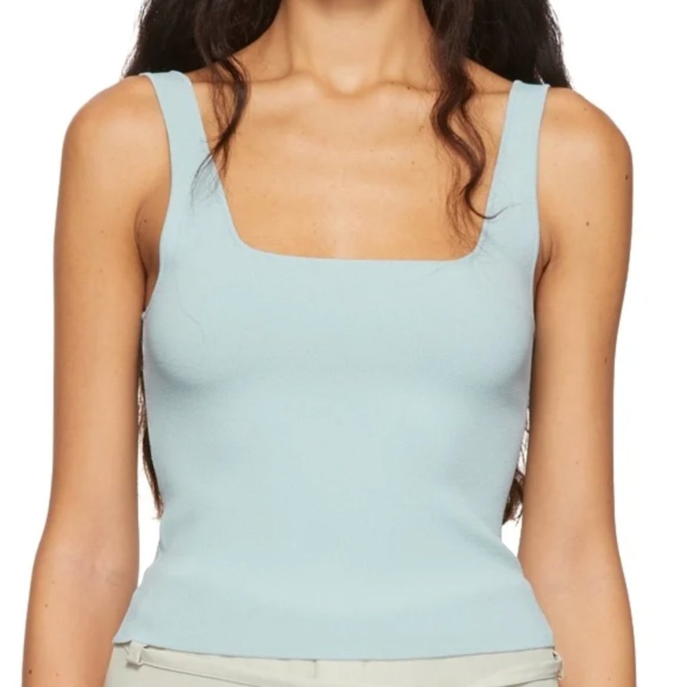 VINCE Blue Viscose Tank Top